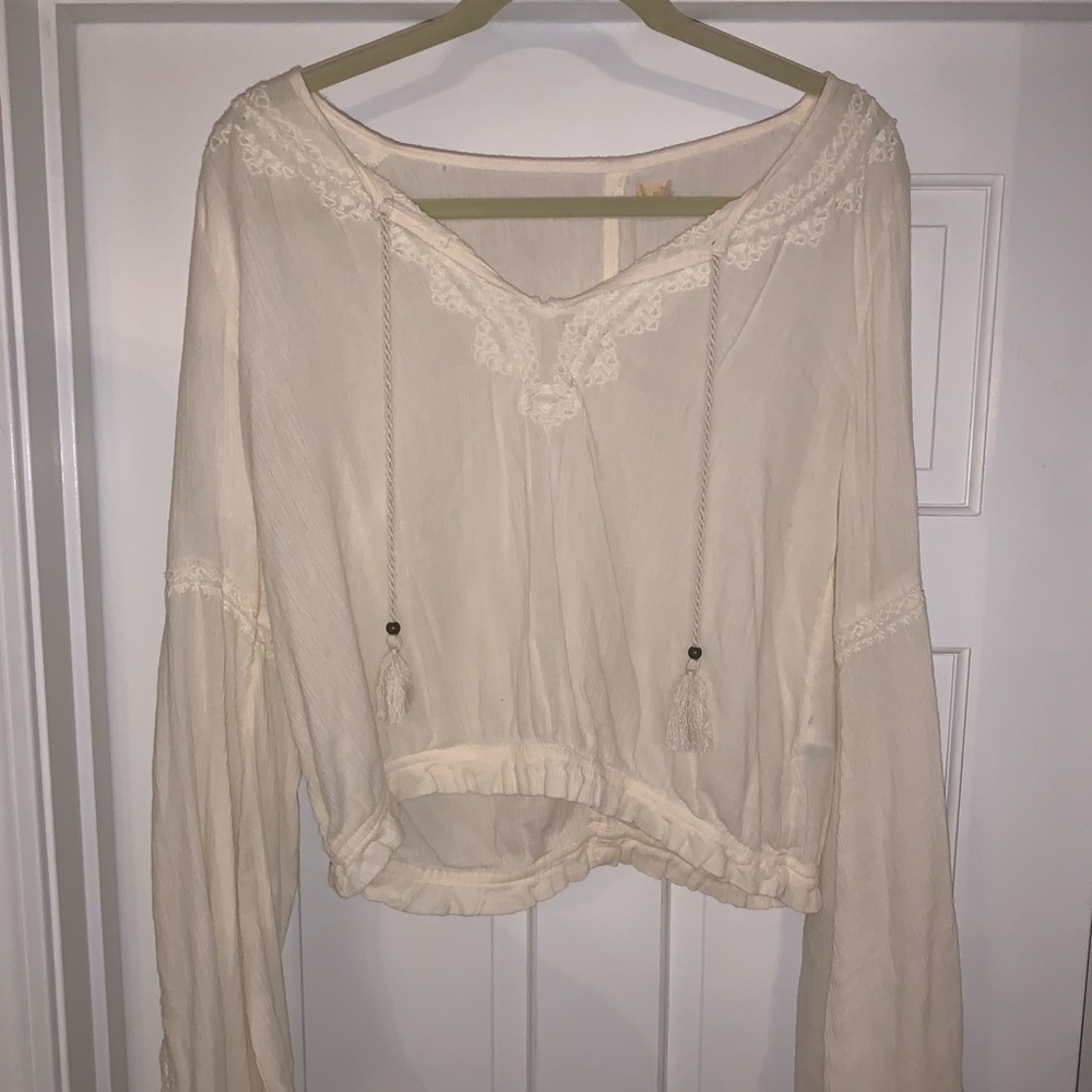 Sheer long sleeve blouse